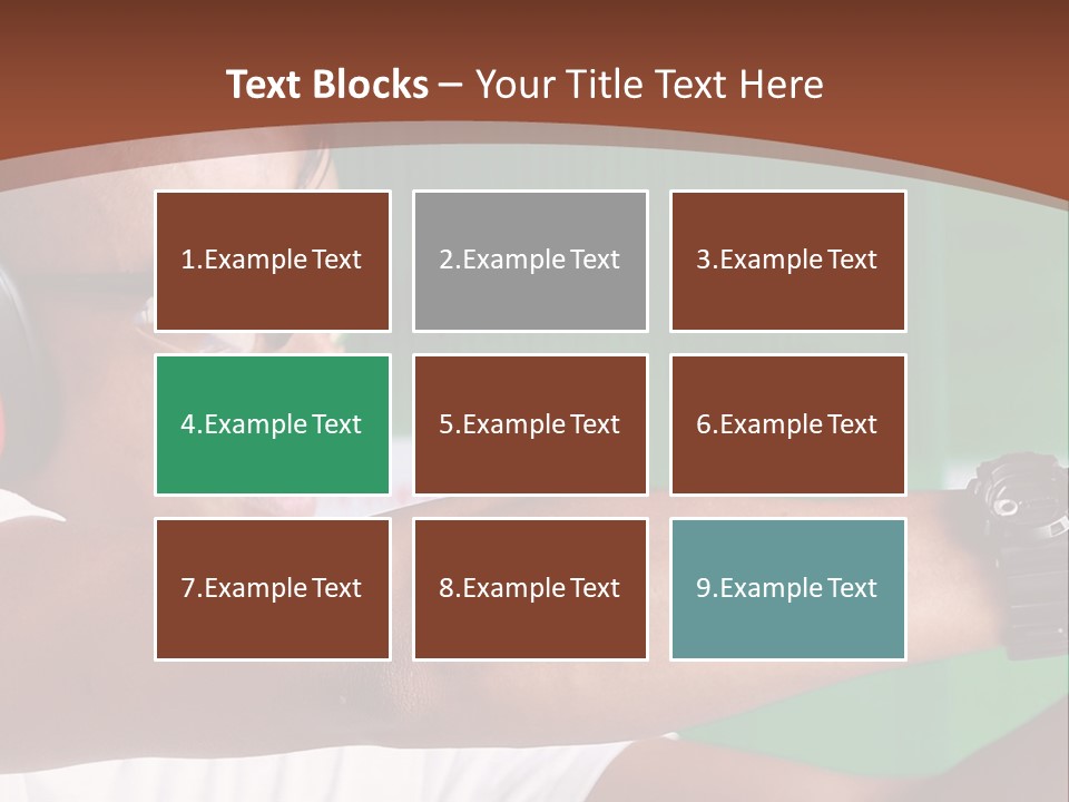 A Man Holding A Gun With Headphones On PowerPoint Template