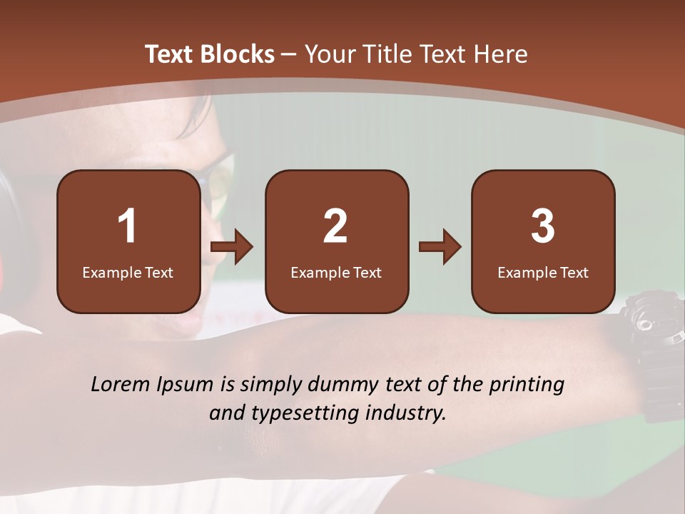 A Man Holding A Gun With Headphones On PowerPoint Template
