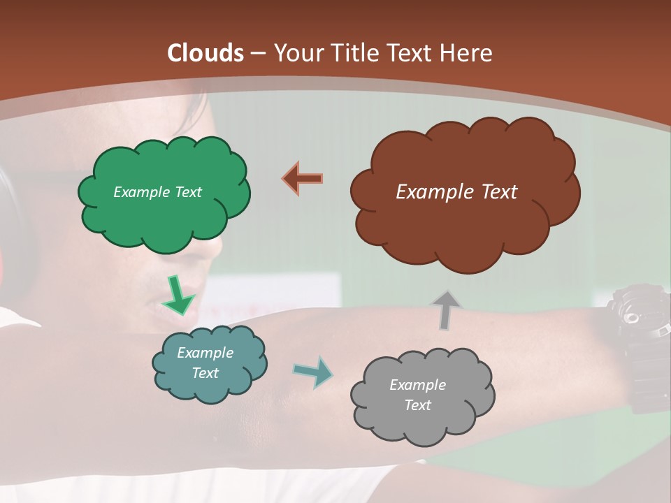 A Man Holding A Gun With Headphones On PowerPoint Template