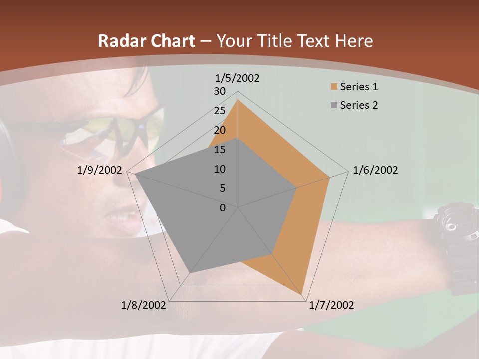 A Man Holding A Gun With Headphones On PowerPoint Template