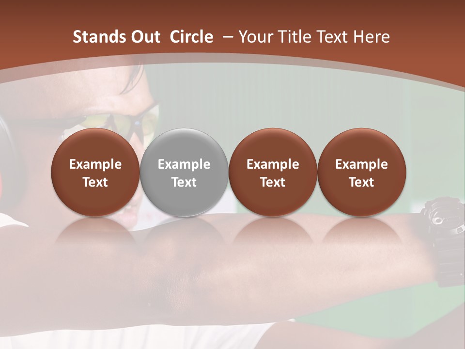 A Man Holding A Gun With Headphones On PowerPoint Template