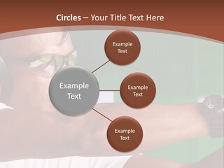 A Man Holding A Gun With Headphones On PowerPoint Template