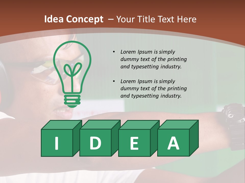 A Man Holding A Gun With Headphones On PowerPoint Template