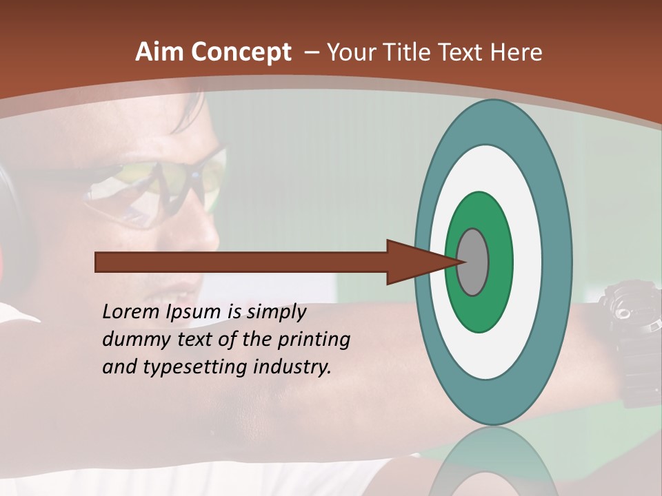 A Man Holding A Gun With Headphones On PowerPoint Template