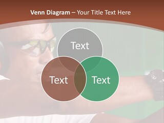 A Man Holding A Gun With Headphones On PowerPoint Template