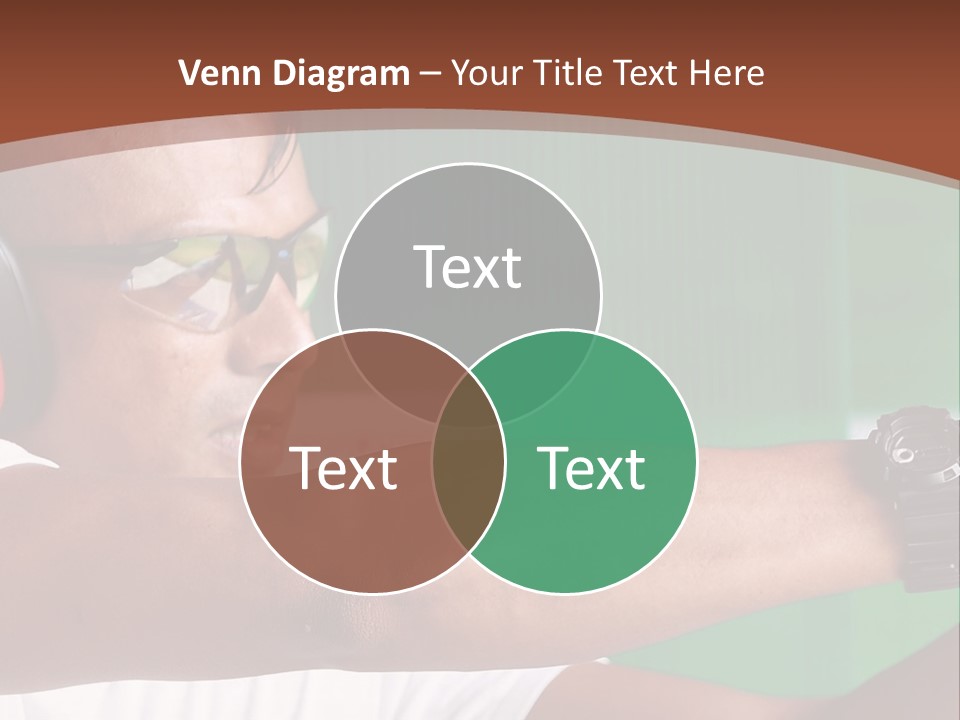 A Man Holding A Gun With Headphones On PowerPoint Template