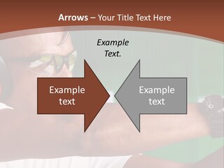 A Man Holding A Gun With Headphones On PowerPoint Template