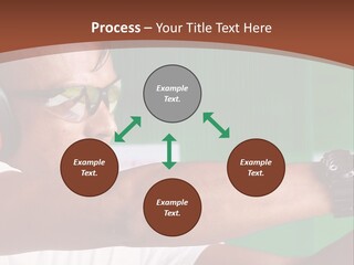 A Man Holding A Gun With Headphones On PowerPoint Template