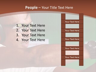 A Man Holding A Gun With Headphones On PowerPoint Template