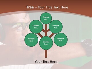 A Man Holding A Gun With Headphones On PowerPoint Template