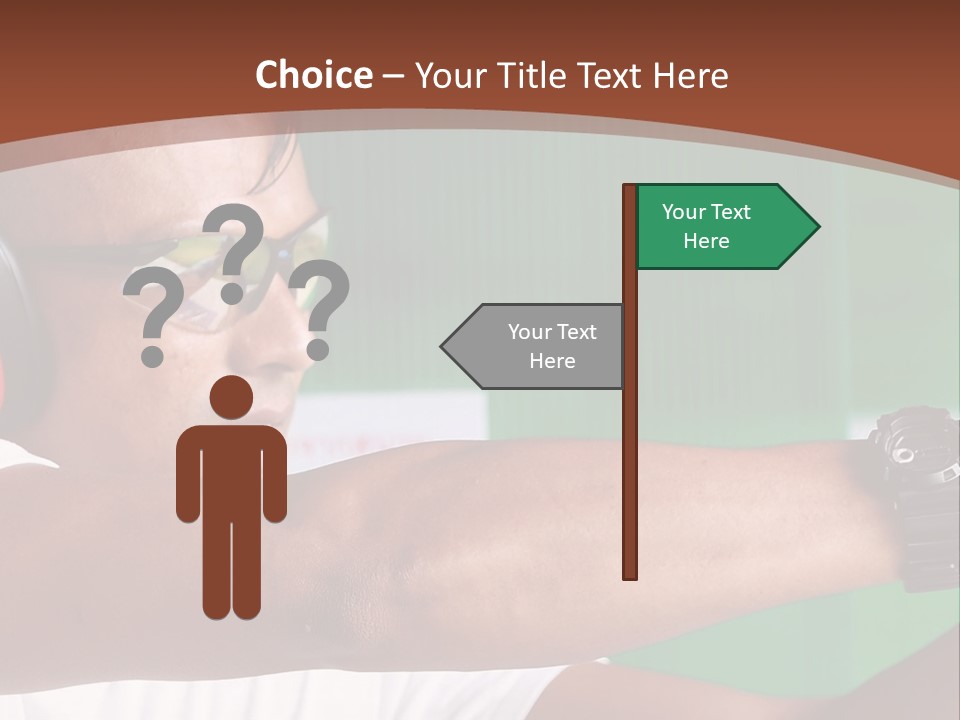 A Man Holding A Gun With Headphones On PowerPoint Template