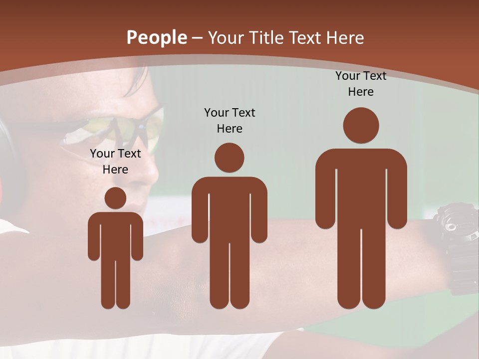 A Man Holding A Gun With Headphones On PowerPoint Template