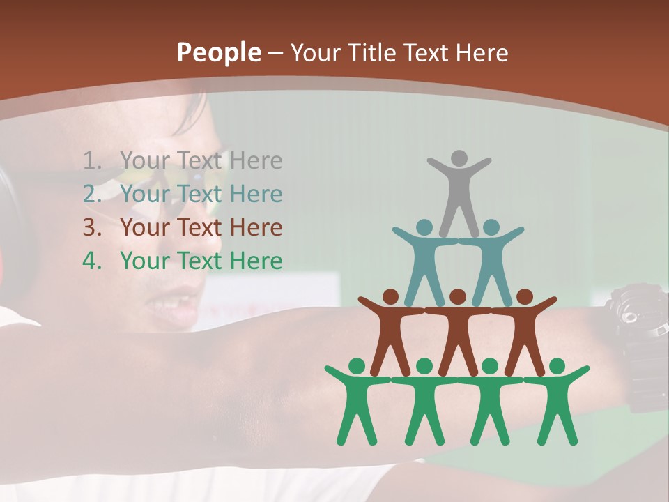 A Man Holding A Gun With Headphones On PowerPoint Template