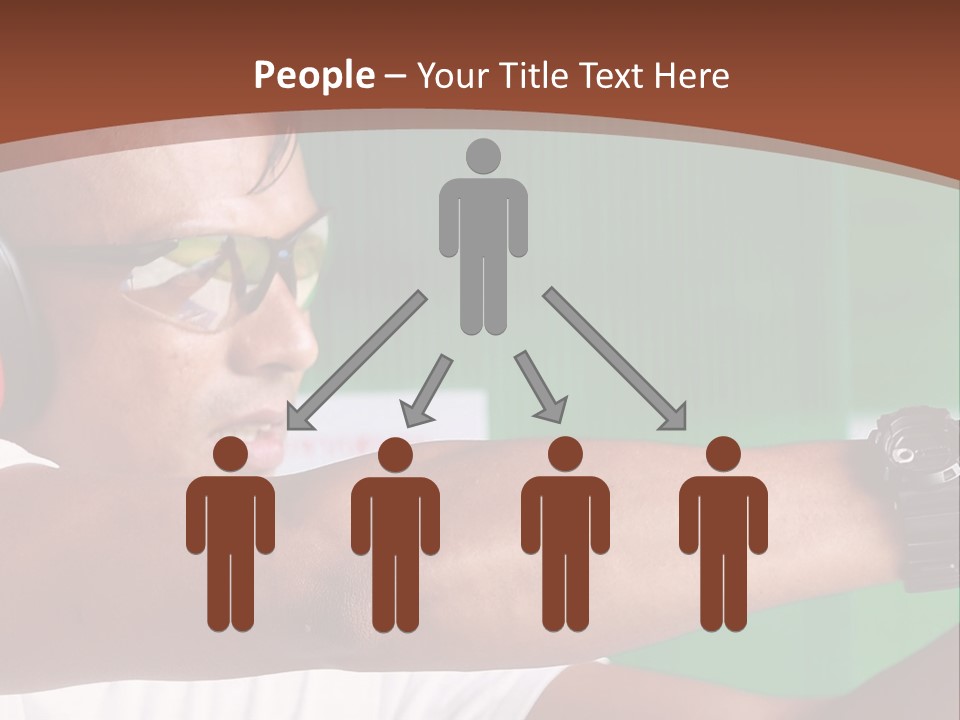 A Man Holding A Gun With Headphones On PowerPoint Template