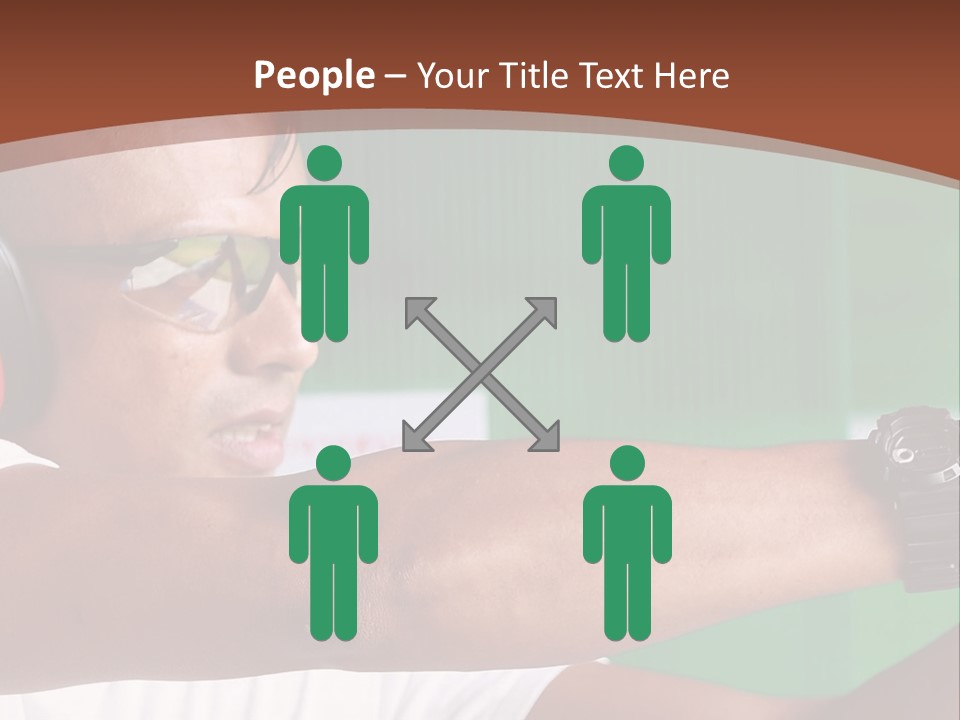 A Man Holding A Gun With Headphones On PowerPoint Template