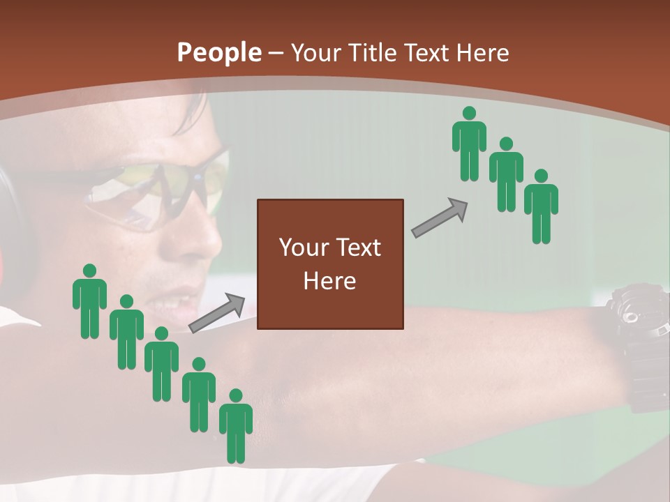 A Man Holding A Gun With Headphones On PowerPoint Template