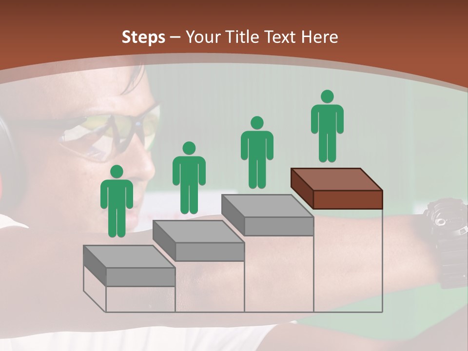 A Man Holding A Gun With Headphones On PowerPoint Template