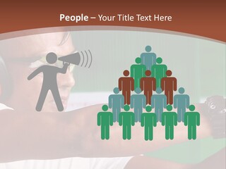 A Man Holding A Gun With Headphones On PowerPoint Template