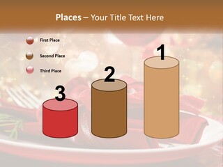 A Red Plate With A Red Bow On It PowerPoint Template