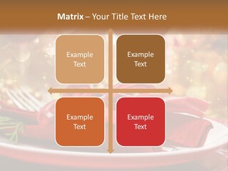 A Red Plate With A Red Bow On It PowerPoint Template