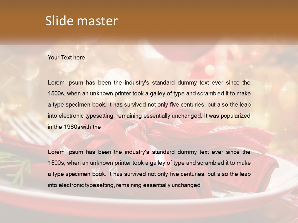 A Red Plate With A Red Bow On It PowerPoint Template