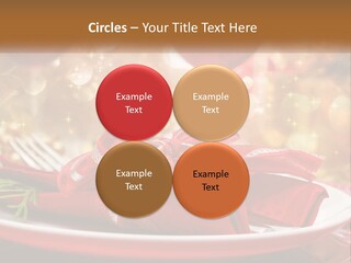 A Red Plate With A Red Bow On It PowerPoint Template
