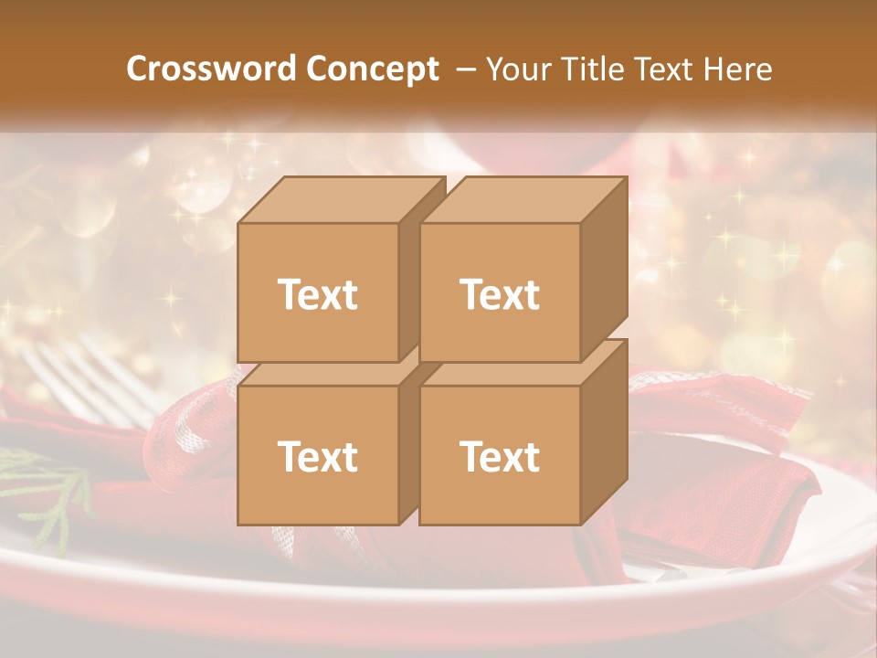 A Red Plate With A Red Bow On It PowerPoint Template