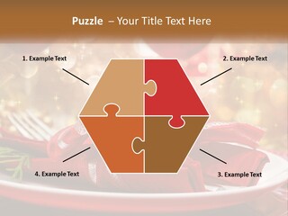 A Red Plate With A Red Bow On It PowerPoint Template