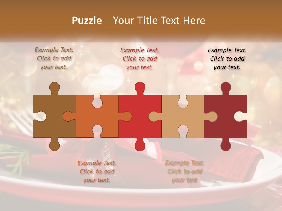A Red Plate With A Red Bow On It PowerPoint Template