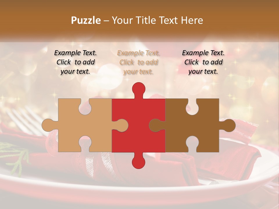 A Red Plate With A Red Bow On It PowerPoint Template
