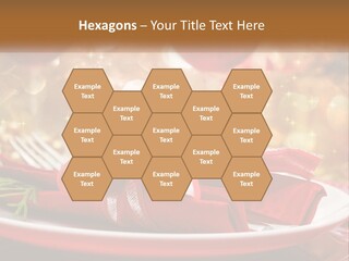 A Red Plate With A Red Bow On It PowerPoint Template