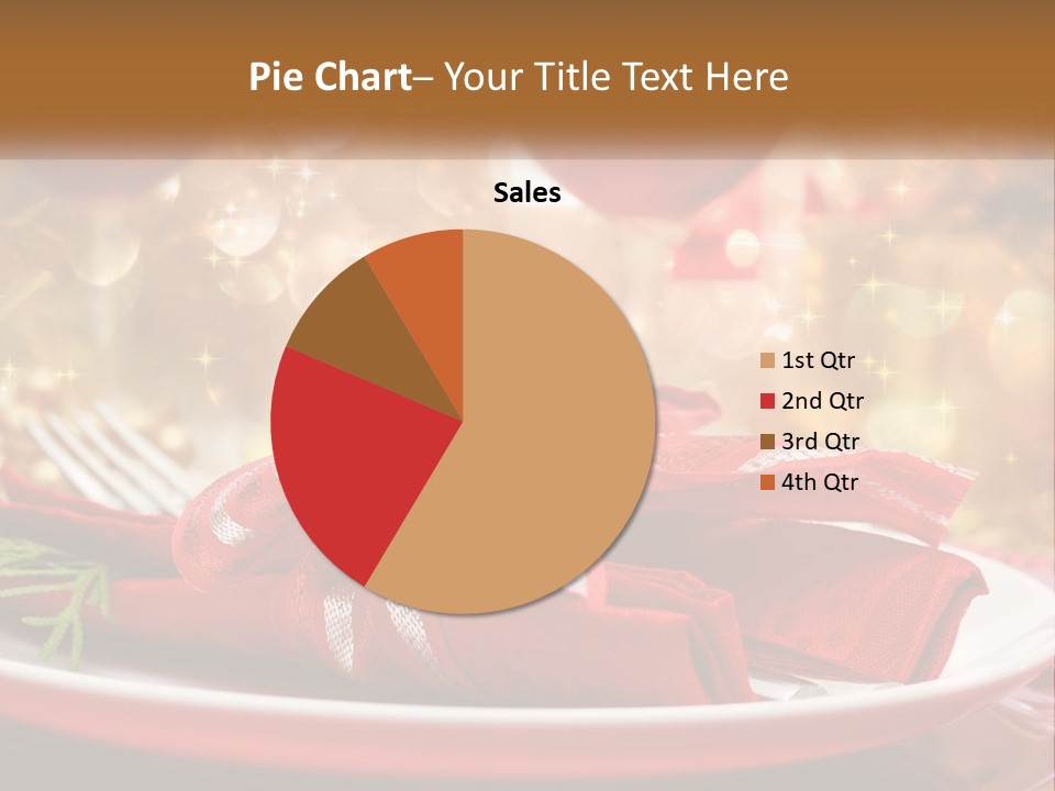 A Red Plate With A Red Bow On It PowerPoint Template