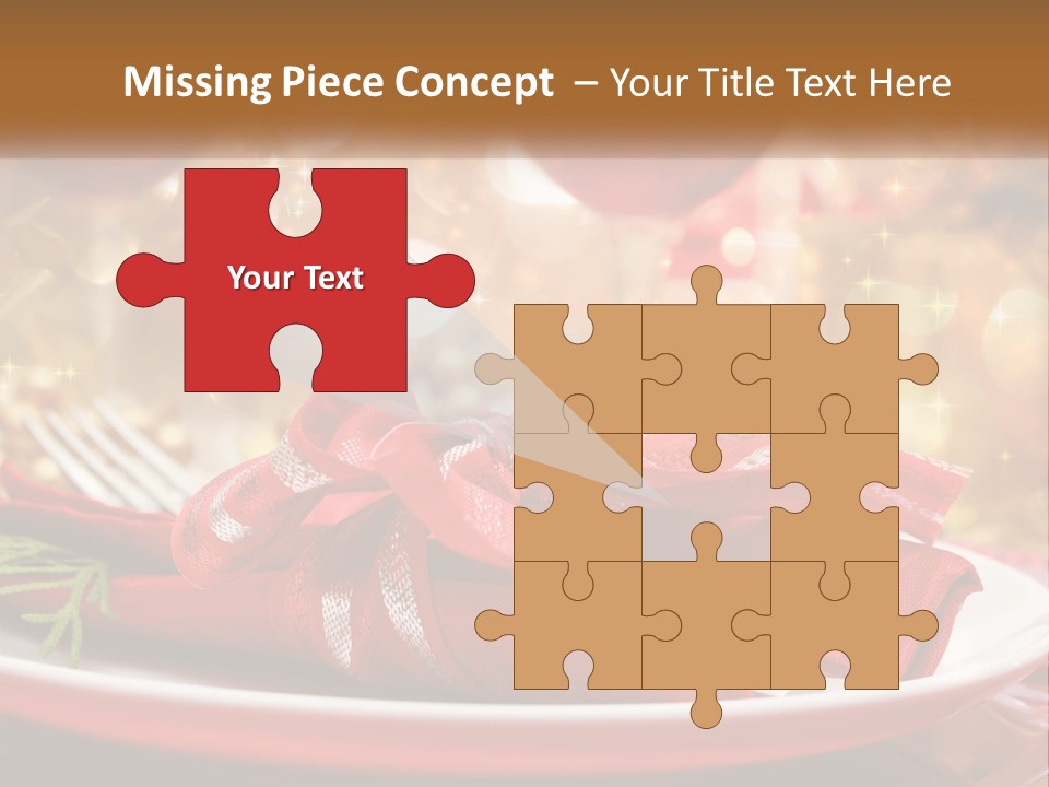 A Red Plate With A Red Bow On It PowerPoint Template