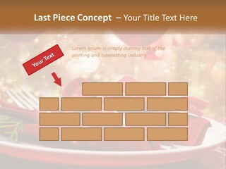 A Red Plate With A Red Bow On It PowerPoint Template