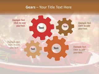 A Red Plate With A Red Bow On It PowerPoint Template