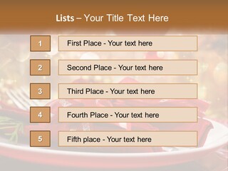 A Red Plate With A Red Bow On It PowerPoint Template