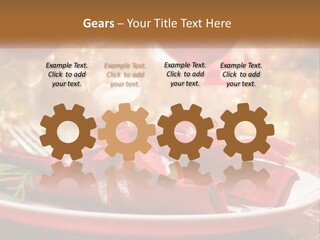A Red Plate With A Red Bow On It PowerPoint Template