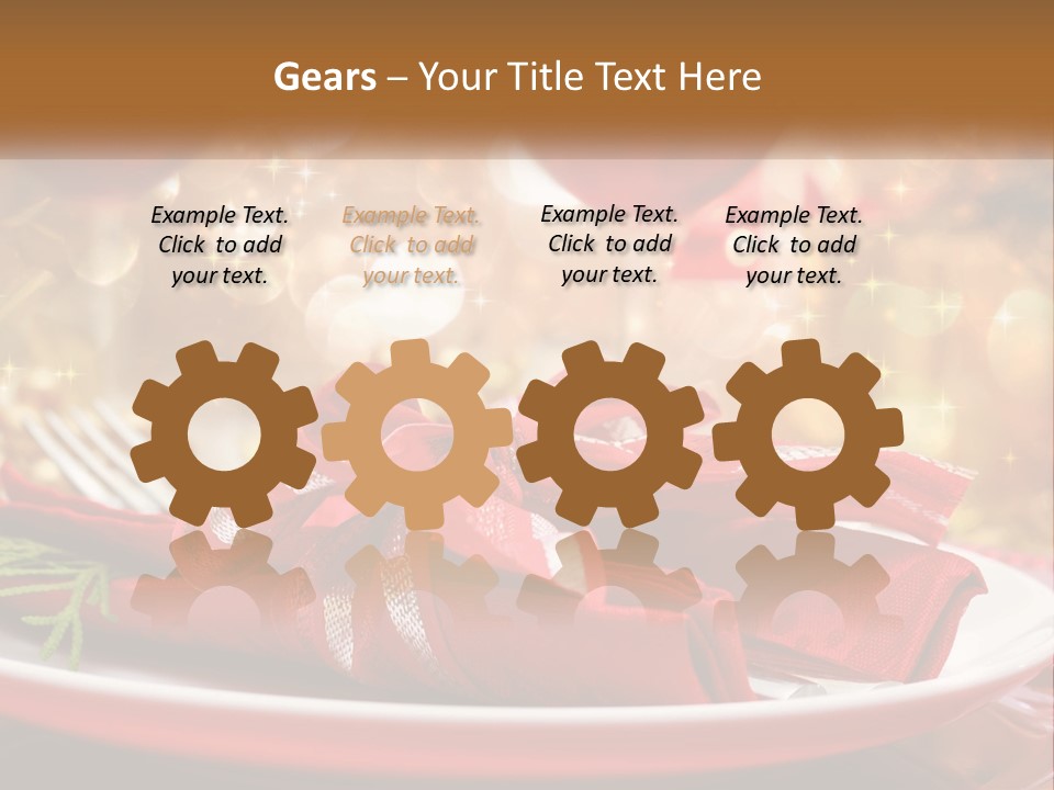 A Red Plate With A Red Bow On It PowerPoint Template