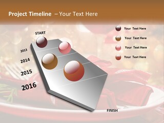A Red Plate With A Red Bow On It PowerPoint Template