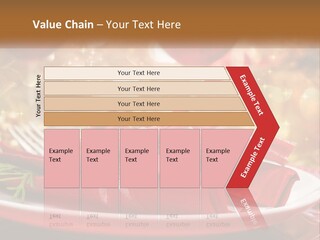 A Red Plate With A Red Bow On It PowerPoint Template