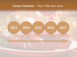 A Red Plate With A Red Bow On It PowerPoint Template