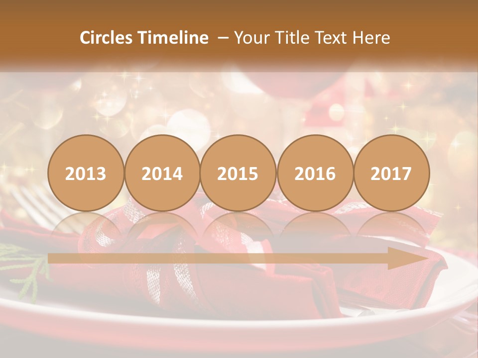 A Red Plate With A Red Bow On It PowerPoint Template
