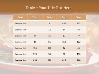 A Red Plate With A Red Bow On It PowerPoint Template