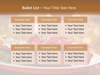 A Red Plate With A Red Bow On It PowerPoint Template