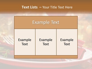 A Red Plate With A Red Bow On It PowerPoint Template
