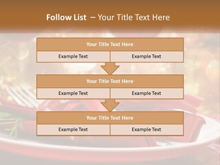 A Red Plate With A Red Bow On It PowerPoint Template
