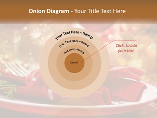 A Red Plate With A Red Bow On It PowerPoint Template