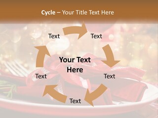 A Red Plate With A Red Bow On It PowerPoint Template