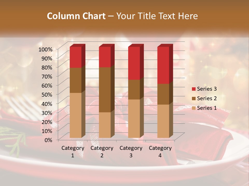 A Red Plate With A Red Bow On It PowerPoint Template