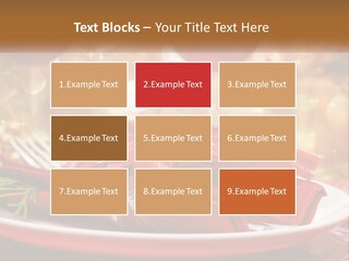 A Red Plate With A Red Bow On It PowerPoint Template